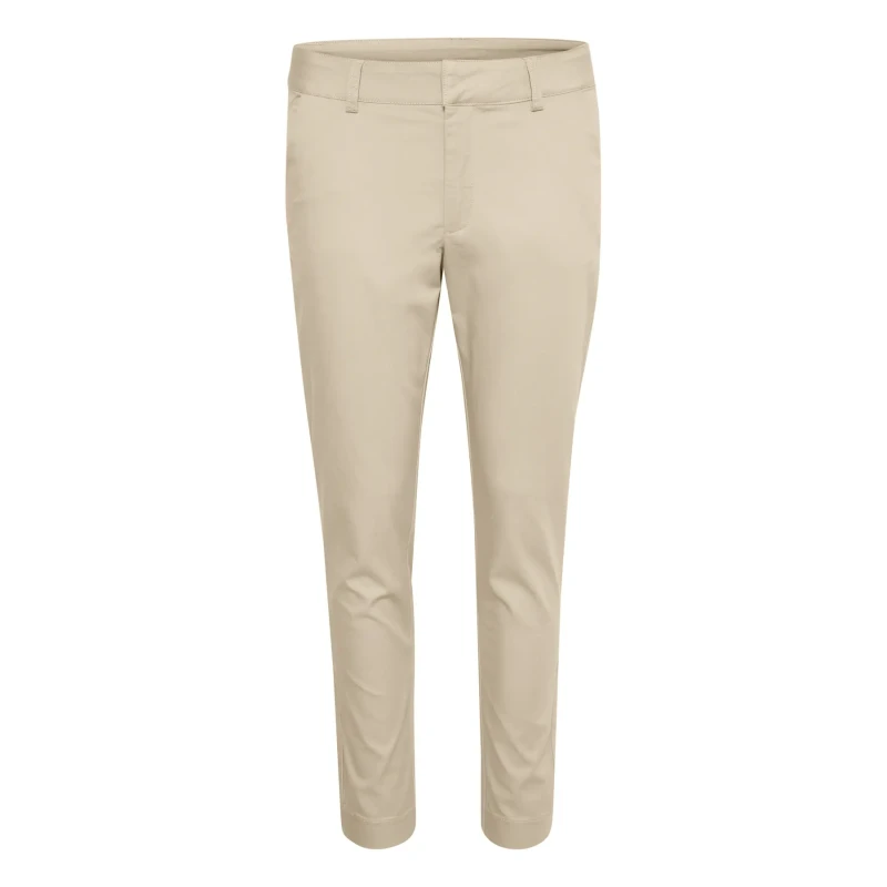 Image of Kaffe Womens 7/8 chino Trousers KAFFE Lea Beige Female 50