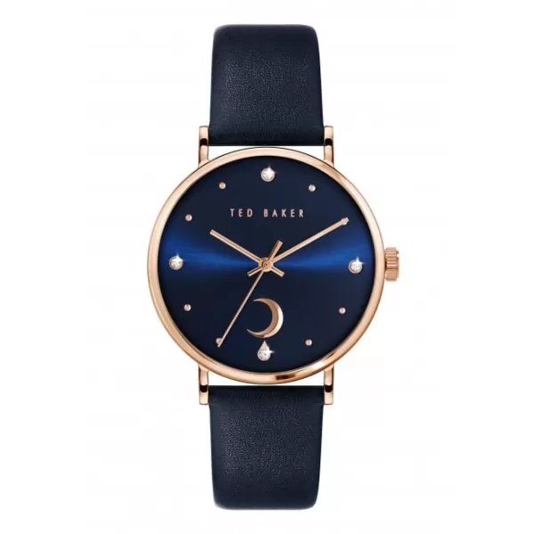 Image of Ladies Phylipa Moon Blue Leather Watch BKPPHF131