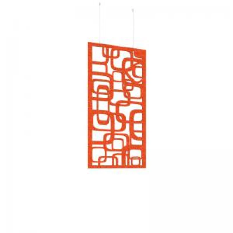 Image of Piano Chords Acoustic Patterned Hanging Screens In Orange H1200 x W600mm with Hanging Wires And Hooks - Bygone (4 Pack)