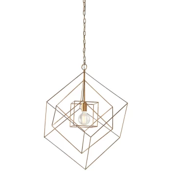 Image of Merano Lighting - Merano Pescara Pendant Ceiling Light Antique Gold Leaf