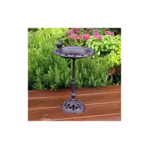 Image of Garden Mile - Bird Bath Bird Feeder, Cast Iron Free Standing Bird Bath Bird Feeding Bowl Garden Feature Decoration