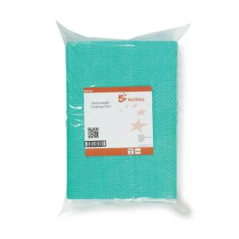 Image of 5 Star facilities 5 Star Facilities Heavy Duty Cleaning Cloths Anti-microbial 76gsm 500x300mm Green (Pack of 25) 939336