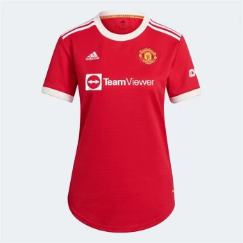 Image of adidas Manchester United Home Shirt 2021 2022 Ladies - Red