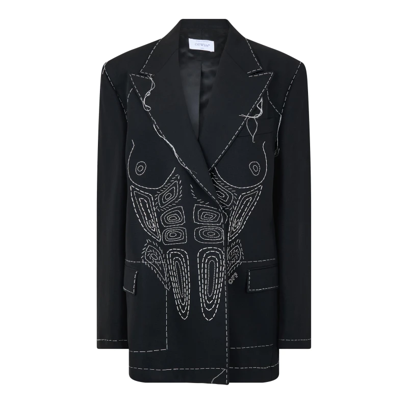 Image of Off White Womens - Suit Jacket Black/White female 6 (2XS)