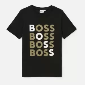 Image of Hugo Boss Boys' Logo Short Sleeve T-Shirt - Black - 6 Years