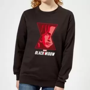 Image of Black Widow Close Up Womens Sweatshirt - Black - M