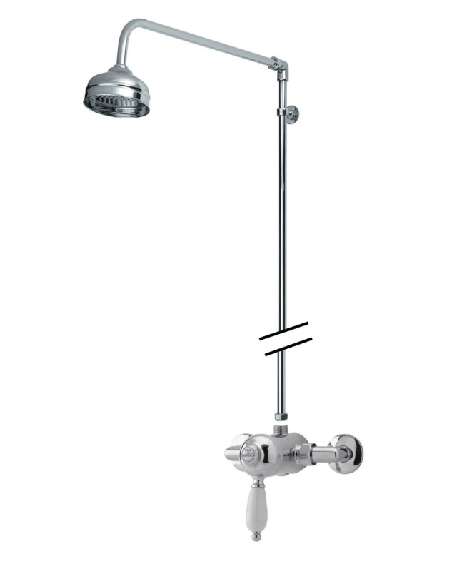 Image of Balterley Traditional Exposed Manual Valve Rigid Riser Shower Set Chrome Silver unisex