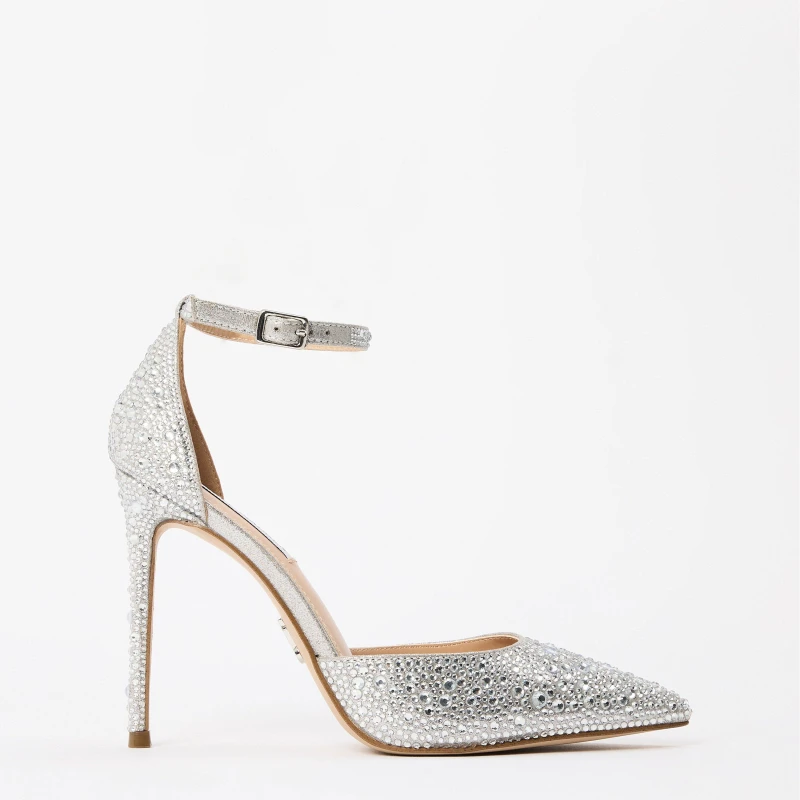 Image of Steve Madden Womens Ravaged S Stiletto Court Shoes Silver female 6 (39)