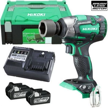 Image of HiKOKI WR18DBDL2 18V Brushless Impact Wrench - 2 x 6.0Ah Batteries