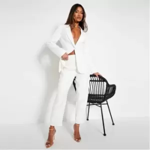 Image of I Saw It First Petite Premium Tailored Straight Leg Trousers - White