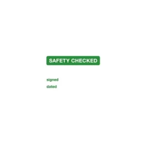 Image of Sitesafe Safety Checked Vinyl Label 25X40MM