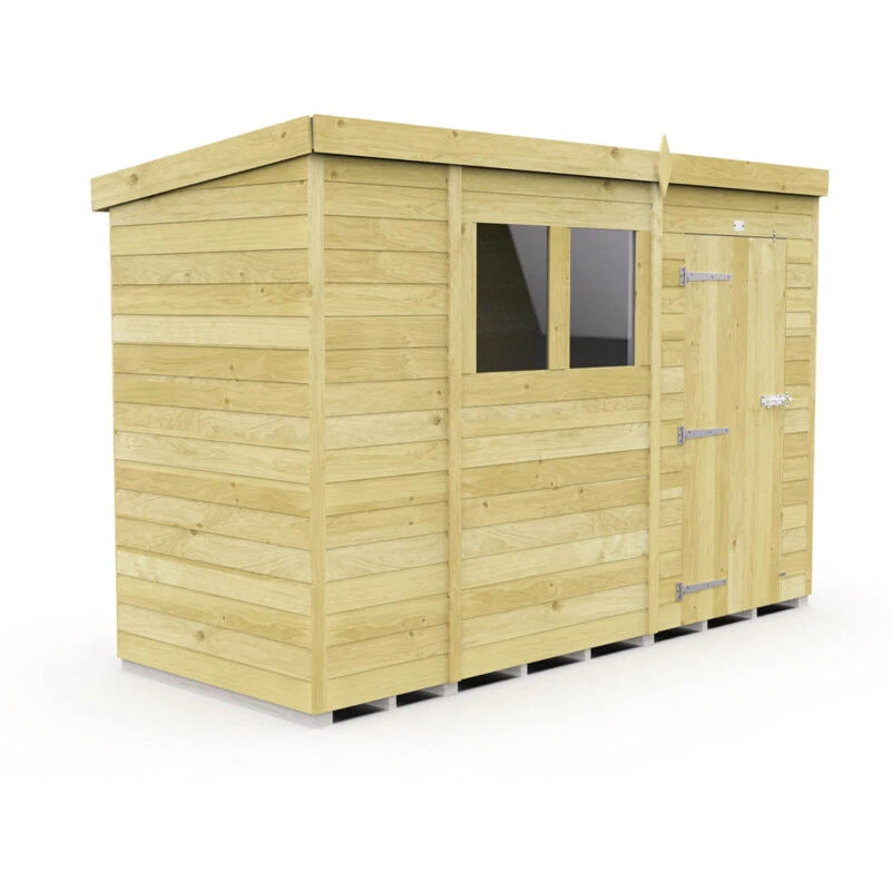 Image of Flat Pack Sheds DIY Sheds 10 x 4 Pent Shed, Brown 10X4PFF