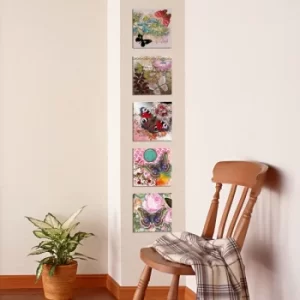 Image of UTB03 Pink Red Blue Green Decorative MDF Painting (5 Pieces)