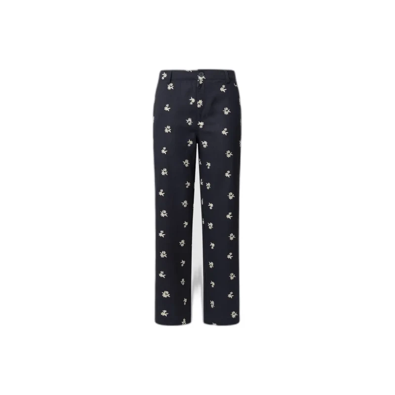 Image of Pepe Jeans Printed Straight Trousers Midnight Blue Women XL;L;M;S