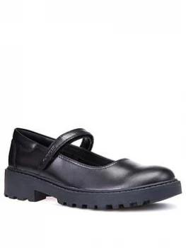 Image of Geox Casey Leather Mary Jane School Shoes - Black, Size 2 Older