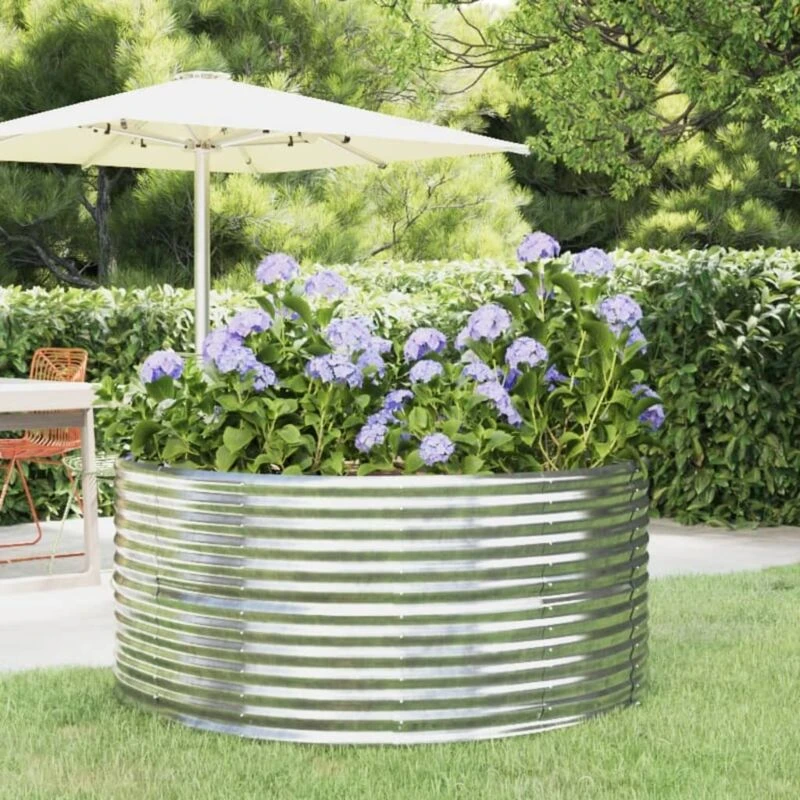Image of vidaXL Garden Raised Bed Silver 140x140x68 cm, Silver 319092