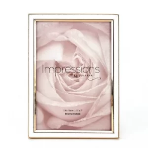 Image of Impressions Gold & White Epoxy Photo Frame 5" x 7"