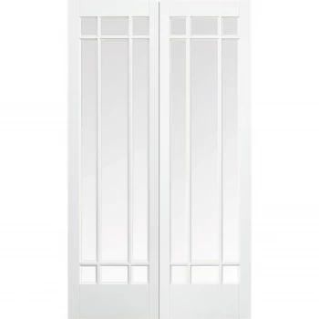 Image of Manhattan - Glazed White - Primed Internal Door - 1981 x 1168 x 40mm