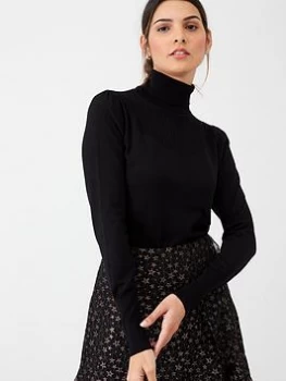 Image of Oasis Vivienne Detailed Yoke Jumper - Black, Size L, Women