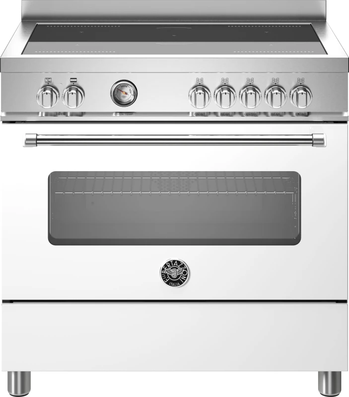 Image of Bertazzoni Master Series MAS95I1EBIC 90cm wide Electric Range Cooker with Induction Hob - Bianco - A Rated