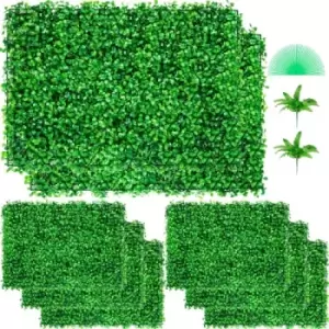 Image of Artificial Boxwood Panel Boxwood Hedge Wall Panels 8pcs 24x16" Garden Decor Diy