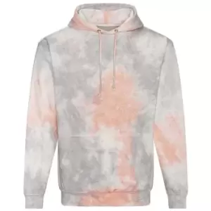 Image of Awdis Unisex Adult Tie Dye Hoodie (S) (Grey Pink Marble)