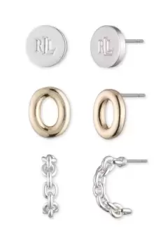 Image of Ladies Lauren Ralph Lauren Jewellery Chainlink Trio Earrings 14G00202