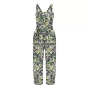 Image of Yumi Green Leaf Print Jumpsuit - Green