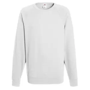 Image of Fruit Of The Loom Mens Lightweight Raglan Sweatshirt (240 GSM) (S) (White)