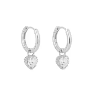 Image of Heart Shaped Zirconia Assembled Hoop Earrings E6195