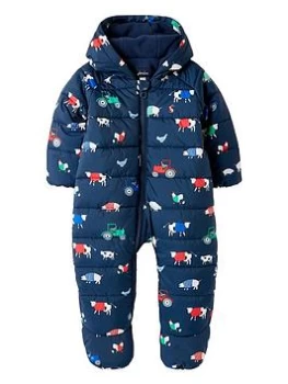 Image of Joules Baby Boys Snuggle Animal Pramsuit - Navy, Size 9-12 Months