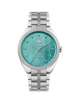Image of Vivienne Westwood The Mews Ladies Quartz Watch With Turquoise Dial & Silver Stainless Steel Bracelet