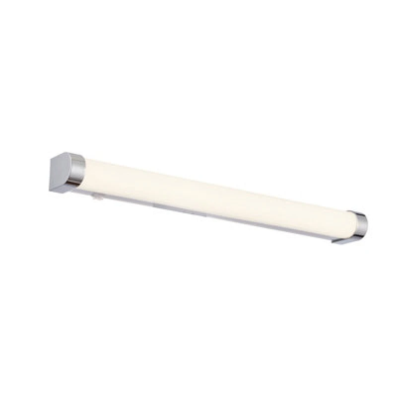 Image of Netlighting Moda Bathroom Wall 1 Light IP44 15W White Ribbed & Chrome Effect Grey