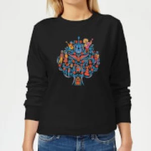 Image of Coco Tree Pattern Womens Sweatshirt - Black