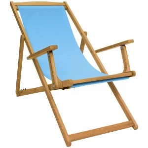 Image of Charles Bentley FSC Eucalyptus Deck Chair - Teal