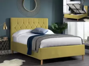 Image of Birlea Loxley 5ft King Size Mustard Fabric Ottoman Bed Frame