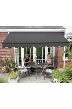 Image of Grosvenor Easy Fit Grey Awning - Size: 2.5mtr - Polyester/Aluminium/Steel