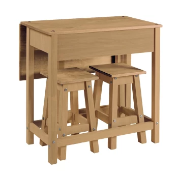 Image of Corona breakfast drop leaf table & 2 stools SET