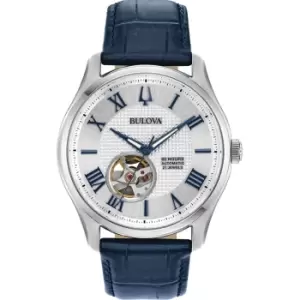 Image of Bulova 96A206 Automatic Mechanical Blue Strap Wristwatch