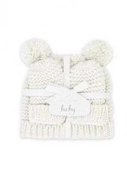 Image of Katie Loxton Baby Hat And Mittens Set White 0-6 Months