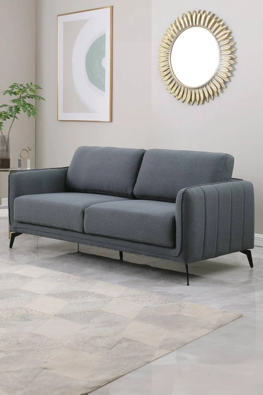 Image of More4homes Oslo Modern Scandi Style Fabric Living Room 3 Seater Sofa Dark Grey 5.05574E+12