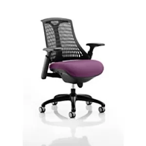 Image of Dynamic Synchro Tilt Task Operator Chair Height Adjustable Arms Flex Black Back, Tansy Purple Seat, Black Frame Without Headrest High Back