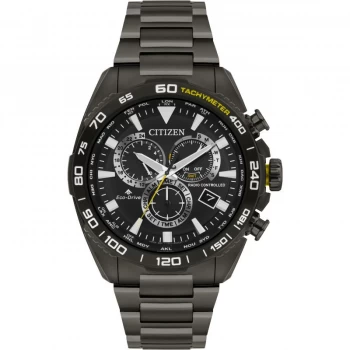Image of Mens Citizen Eco-drive Radio Controlled Alarm Chronograph Stainless Steel Watch