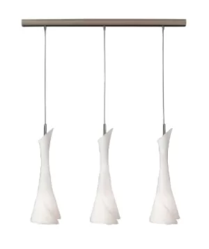 Image of Zack Ceiling Pendant 3 Light E27 Line, Satin Nickel