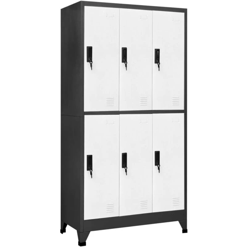 Image of VIDAXL Locker Cabinet Anthracite and White 90x45x180cm Steel Vidaxl 8720286701065