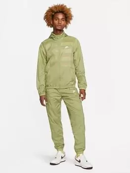 Image of Nike Nsw Lined Woven Tracksuit - Green/White, Green/White, Size S, Men