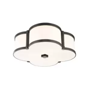 Image of Chandler 3 Light Flush Mount Old Bronze, Glass