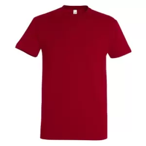 Image of SOLS Mens Imperial Heavyweight Short Sleeve T-Shirt (M) (Tango Red)