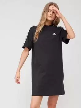 Image of adidas Essentials Boyfriend T-Shirt Dress - Black, Size L, Women