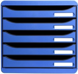 Image of Exacompta Multiform A4 Plus Big Box 5-Drawer Set Ice Blue